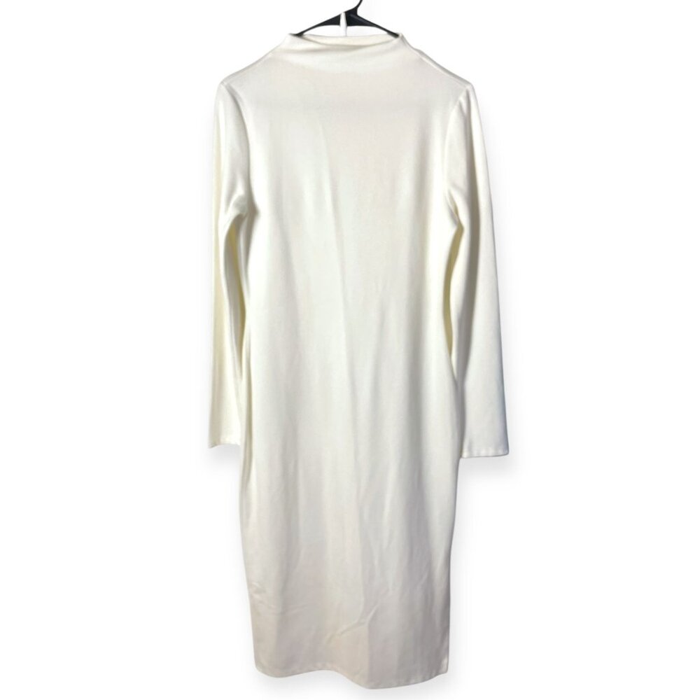 Hearts & Hips White Mock Neck Long Sleeve Bodycon Dress – Size L